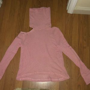 Pink turtleneck sweater
